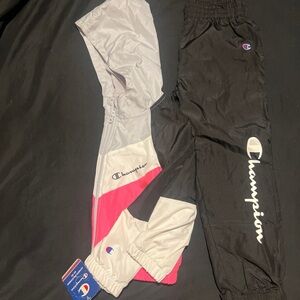 Toddler Girl Champion Black and Pink Matching Sweatpants Set